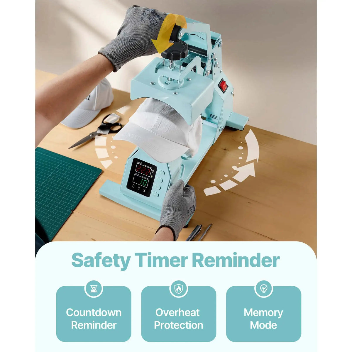 Hat Heat Press With Interchangeable Platens