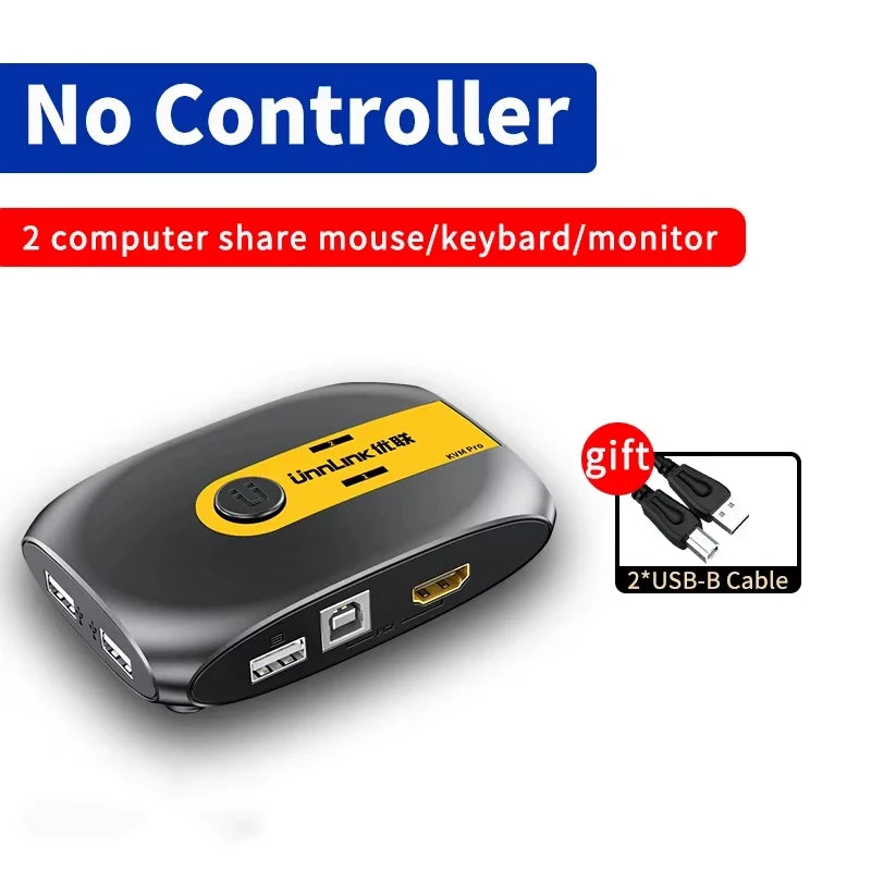 Unnlink HDMI KVM Switch &ndash; 8K 60Hz Ultra High Definition Video Sharing No controller / CHINA