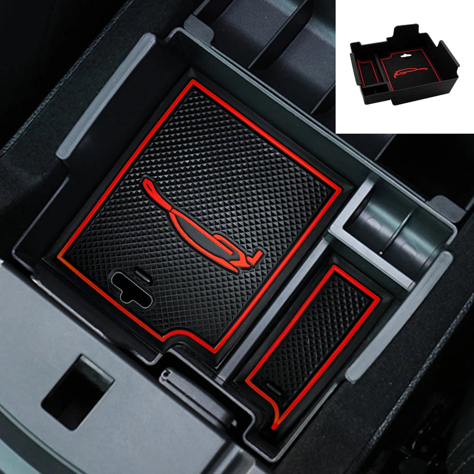 Armrest Storage Box for Ford Explorer, Durable ABS Plastic With Rubber Backing, Left-Hand Drive