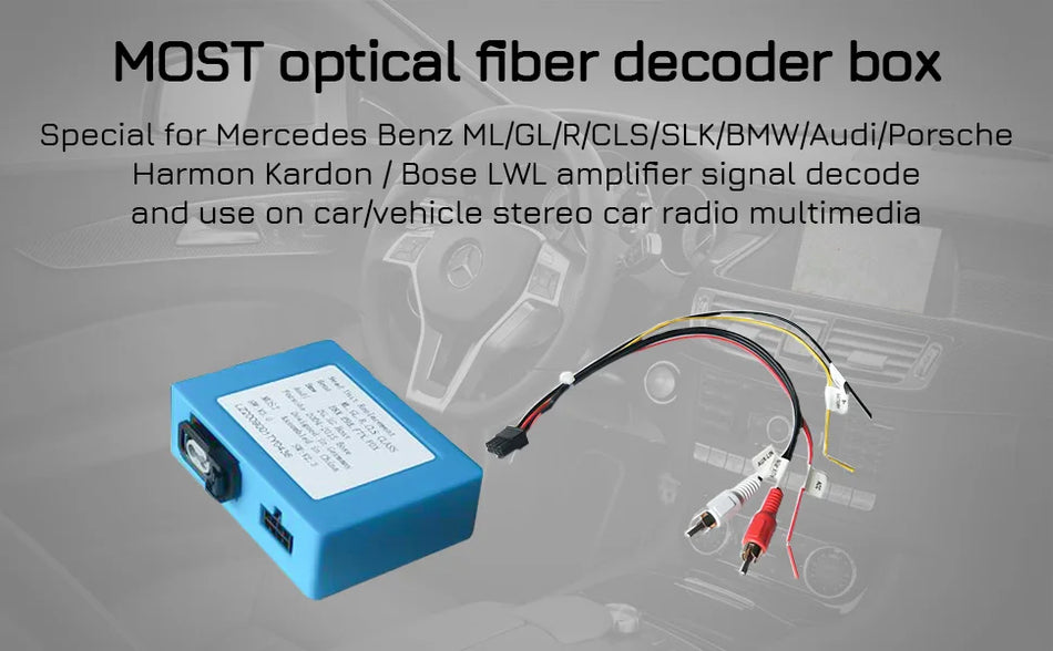 Decodor de fibră optică Mercedes Benz B200 pentru boxa stereo GPS auto