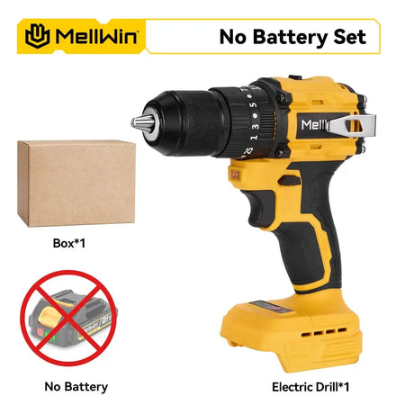 MELLWIN 25+3 Torque Brushless Electric Impact Drill &ndash; 3-Mode Without Battery / CHINA