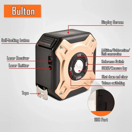 3 In 1 Laser Measuring Tool 40/60M &ndash; Dual Tape Laser