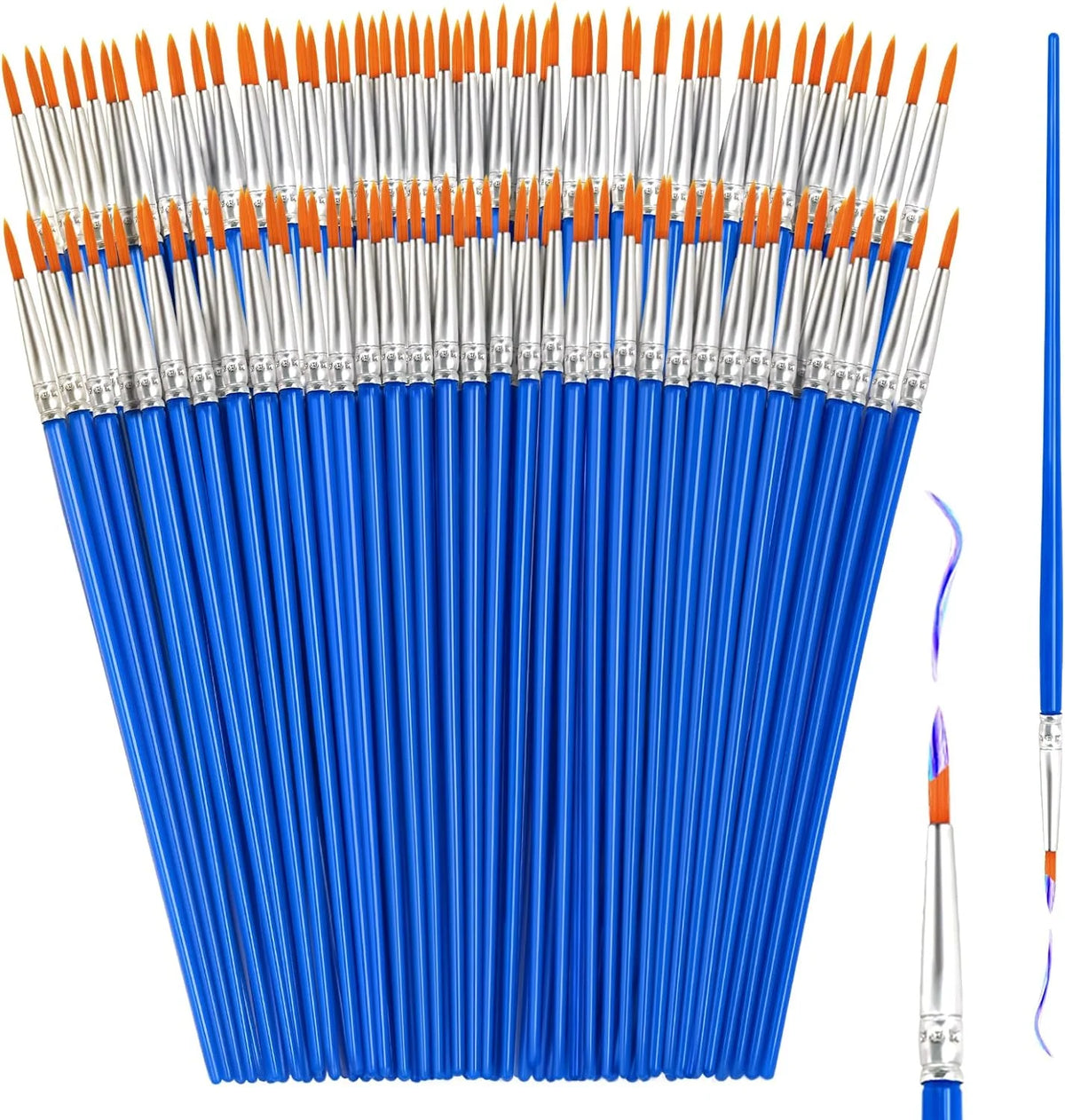 50 100 Pcs Painting Oil Brushes Set &ndash; Versatile Watercolor 100Pcs Point Brush