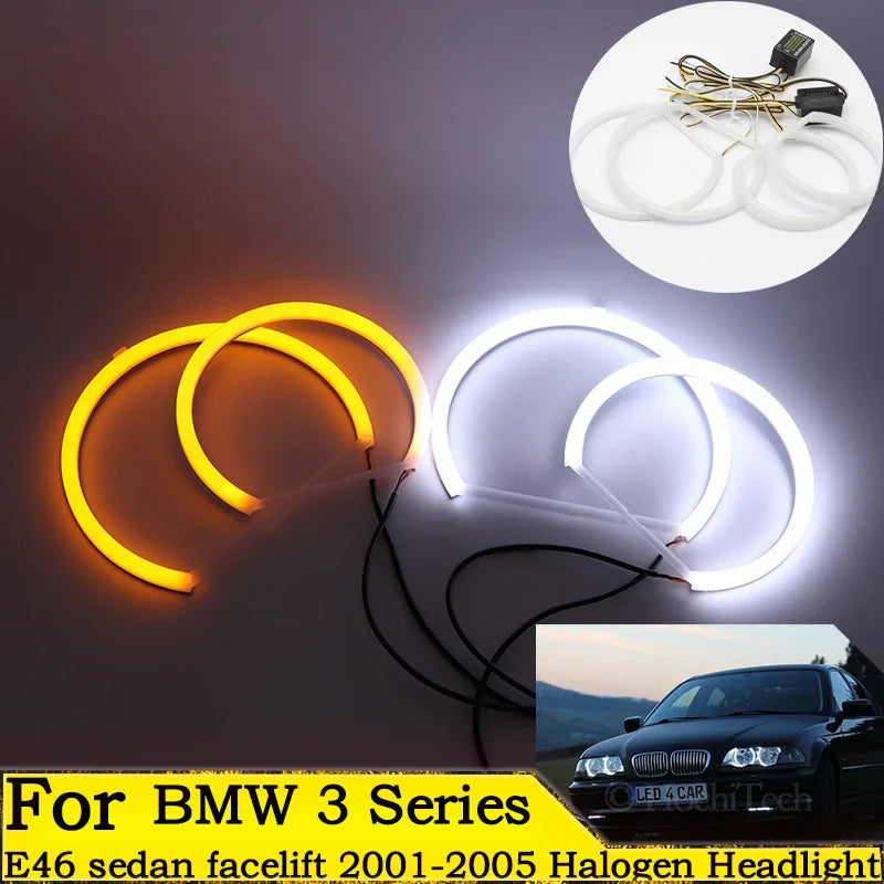 Kit Anello LED Angel Eye Switchback per BMW Serie 3 E46 Berlina