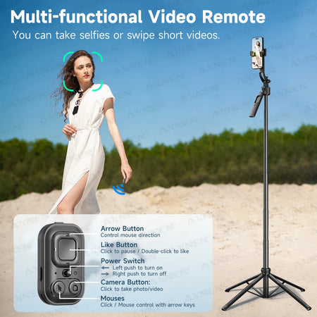 C17 Tripod for Mobile Phone Camera &ndash; 360 Degree Rotation with Wireless Remote
