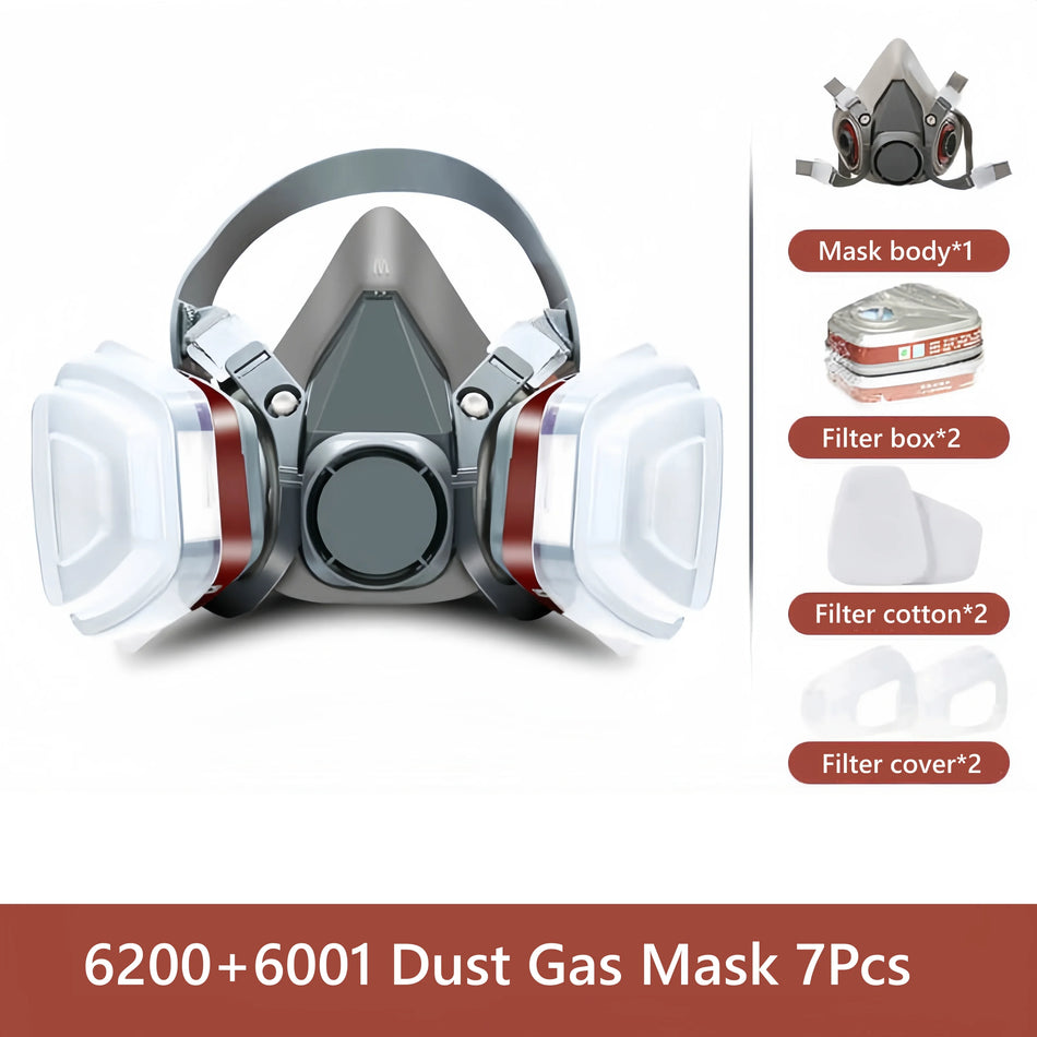 6200 Halvmask med Kolfilter, 7-i-1 Organiskt Gas Skydd
