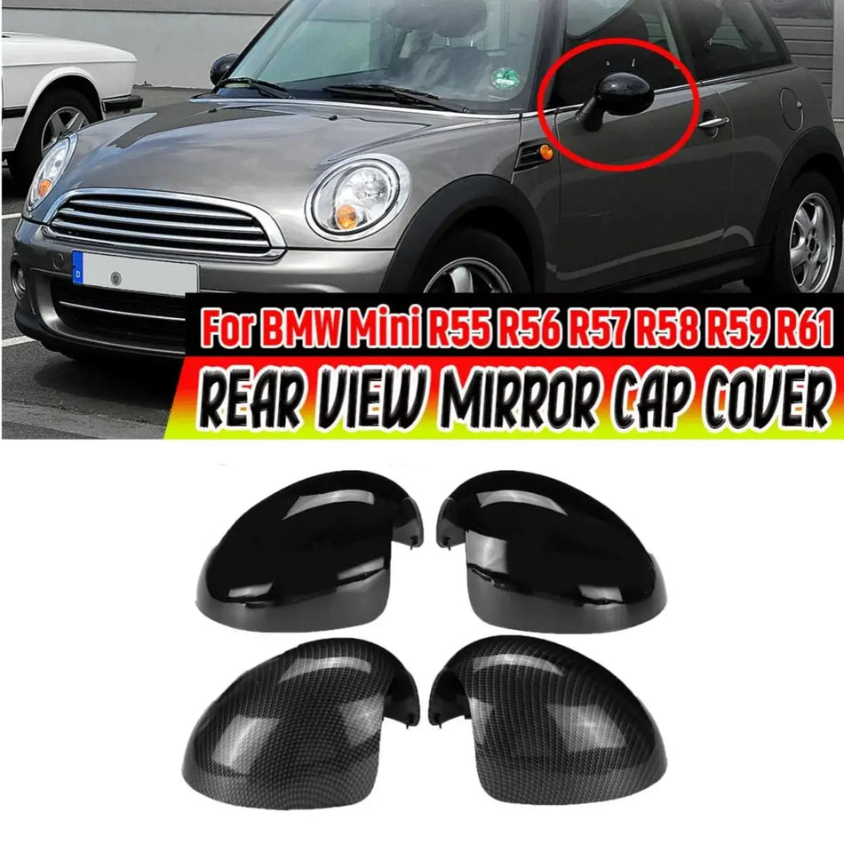 Plastic Front Door Mirror Caps for Mini Cooper R55 R56 R57 by InterCyprus Trading Ltd