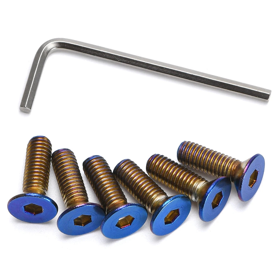 Gebrannte Titan-Lenkradschrauben für Works Bell Boss Kit, 6 Stück, Aluminium