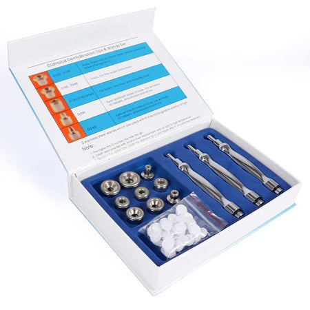 9 Tips 3 Wands Diamond Dermabrasion Accessory Tips &ndash; Peel Gold