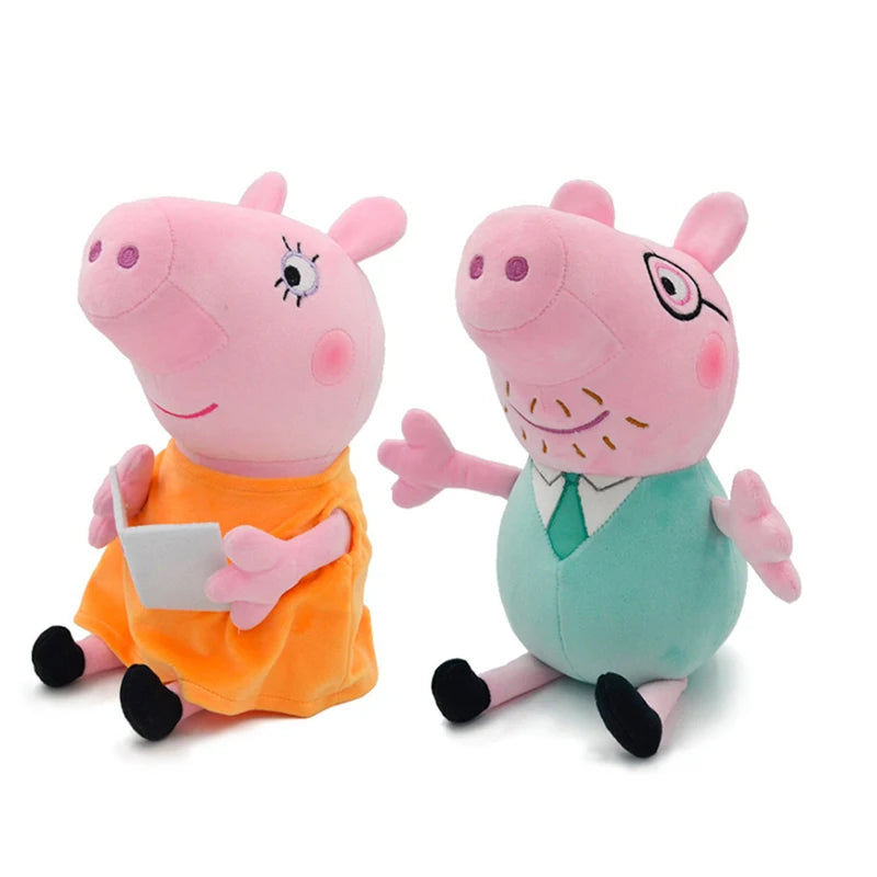 Plush Peppa Pig Set Anime Figure 19/30cm Mom Dad George Pig Stuffed Toys Dolls Party Decoration Children Christmas Gifts Toys