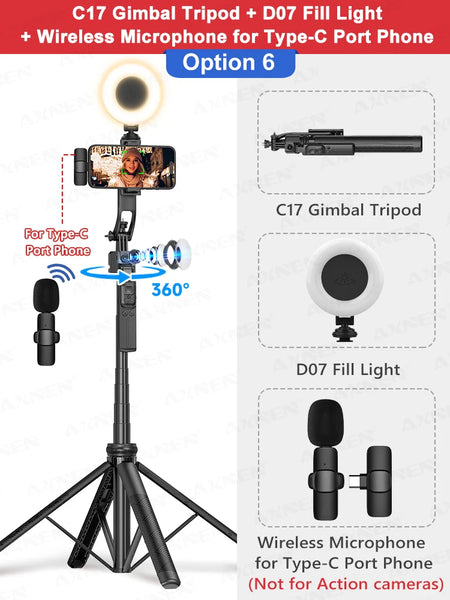 C17 AI Smart Gimbal Tripod &ndash; 360 Degree Auto Face Tracking Option 6 / CHINA
