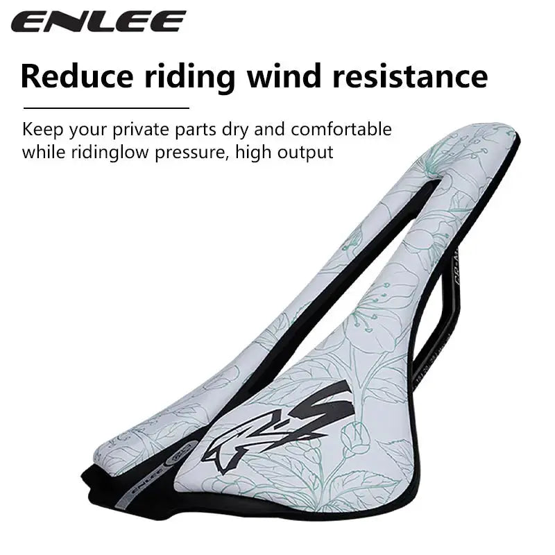ENLEE Mountain Bike Hollow Seat Cushion Folding Road Bike Hollow Breathable Ultra-Light Steel Bow Saddle Riding Equipment by InterCyprus Trading Ltd