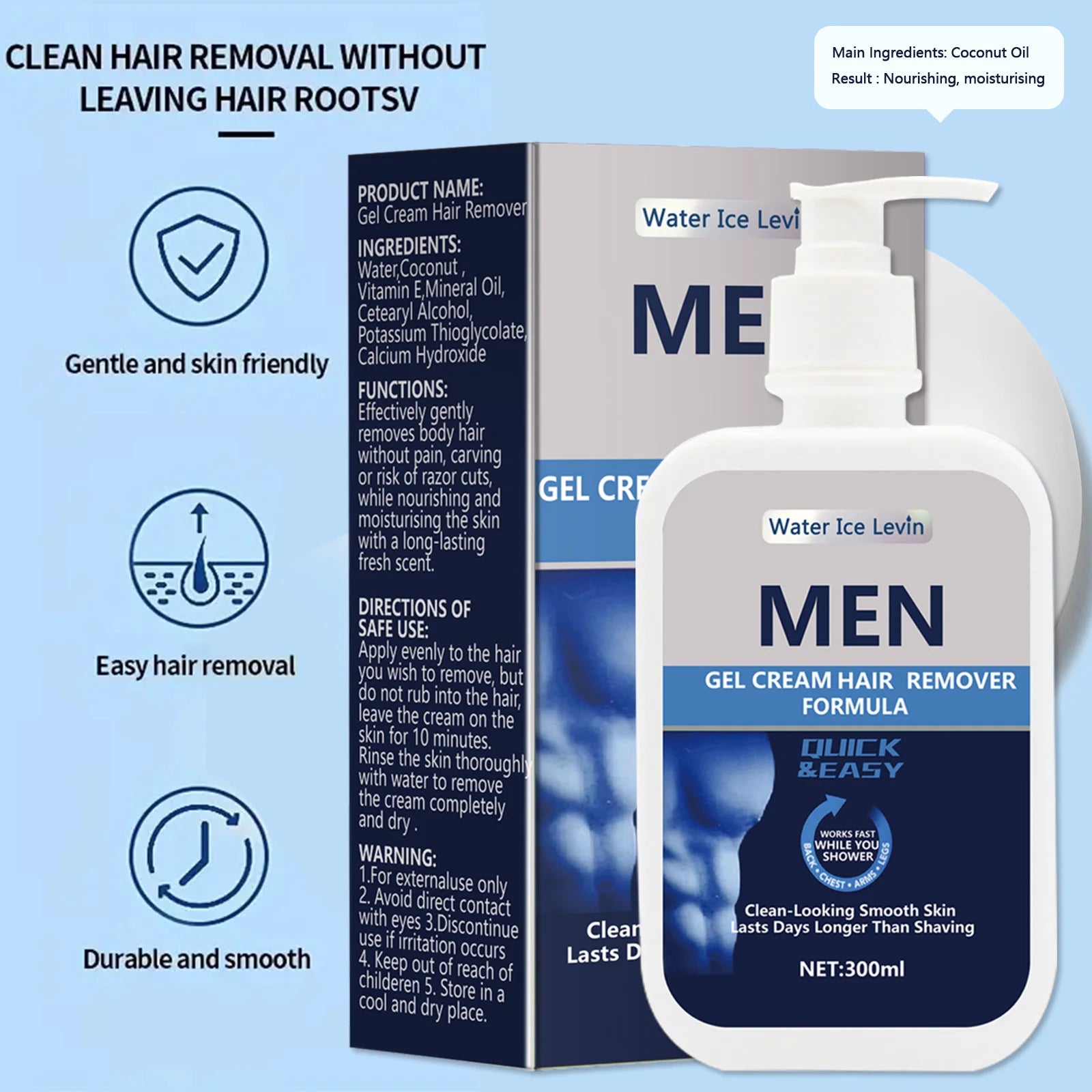 Water Ice Levin WA-18-5110 &ndash; Painless Hair Removal Cream with Growth Inhibitor