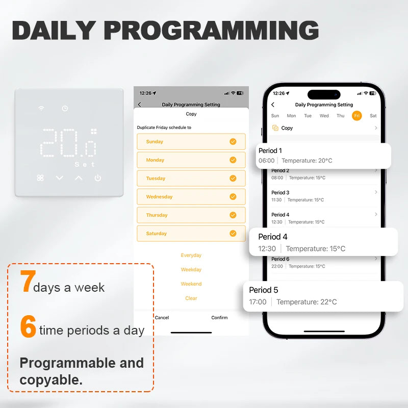Tuya Smart Thermostat V9BW &ndash; Voice Assistant Compatible