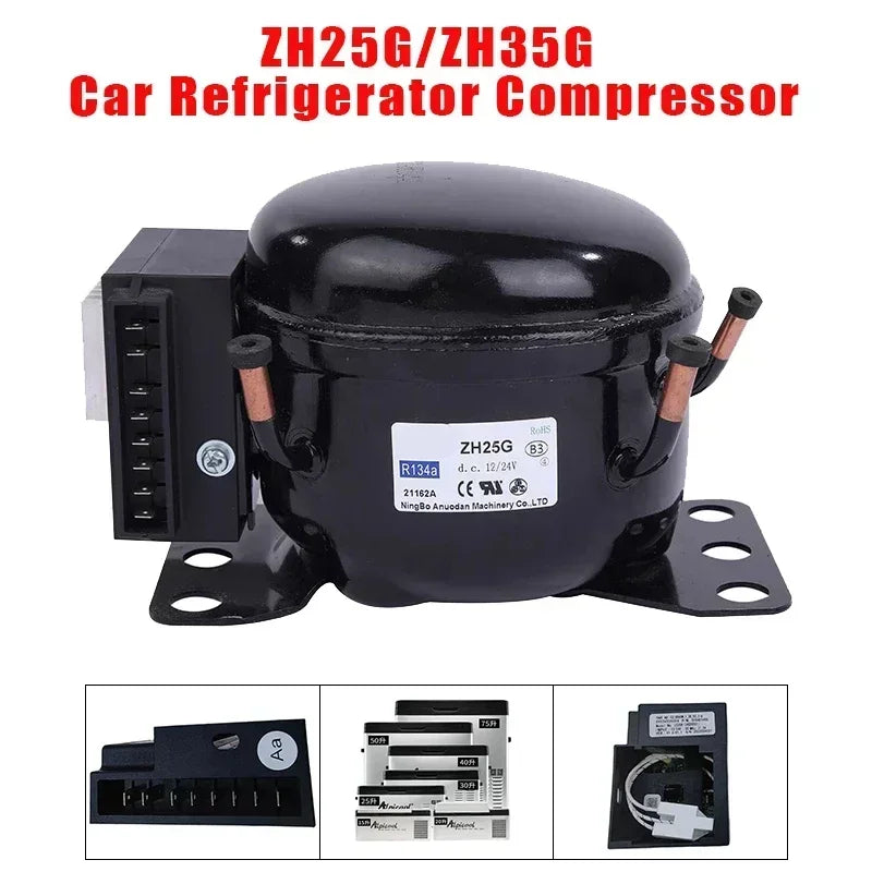 Car Refrigerator Compressor 12-24V DC ZH25G for Car Freezer Accessory