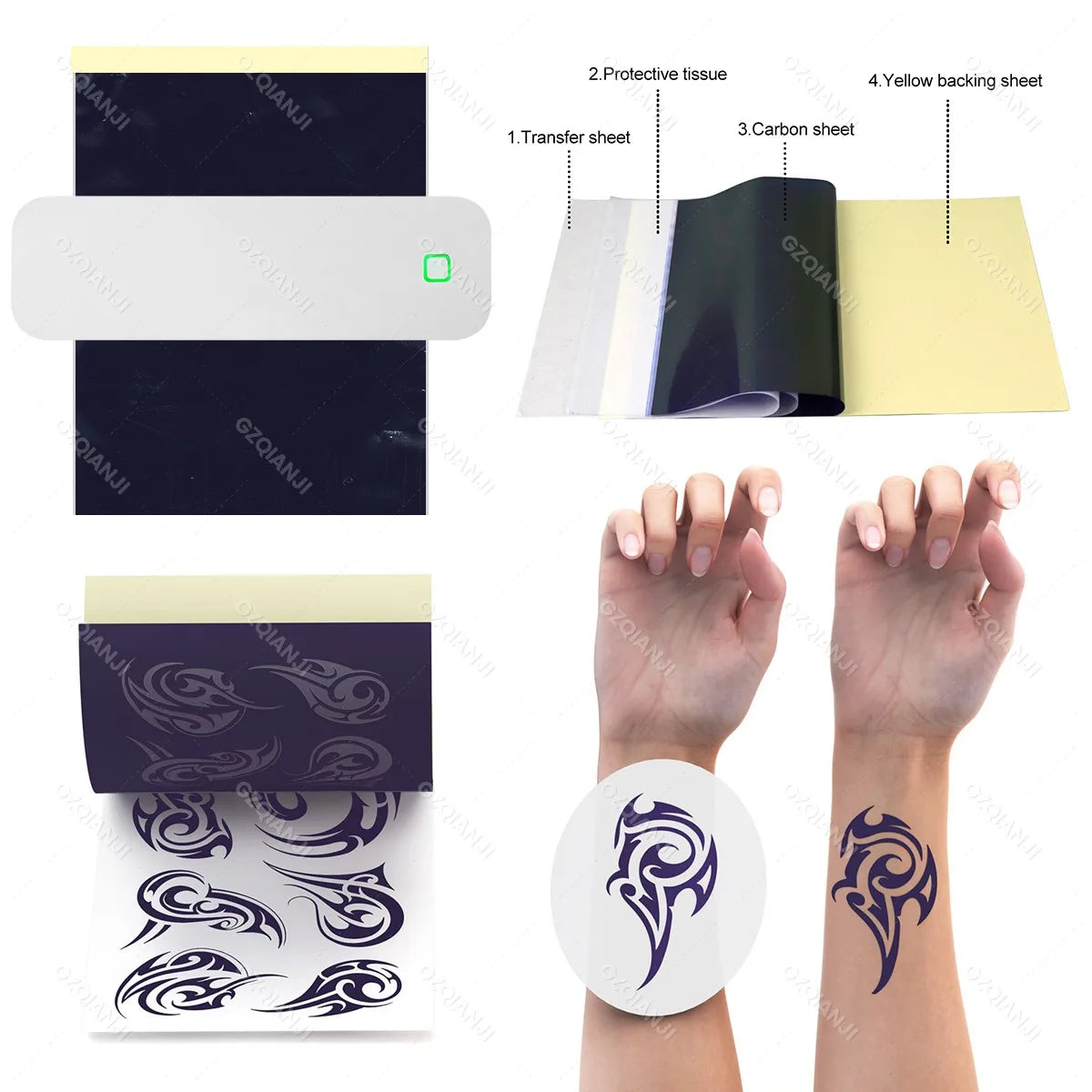 GZMA413 A4 Ink Free Portable Printer - Wireless Printing