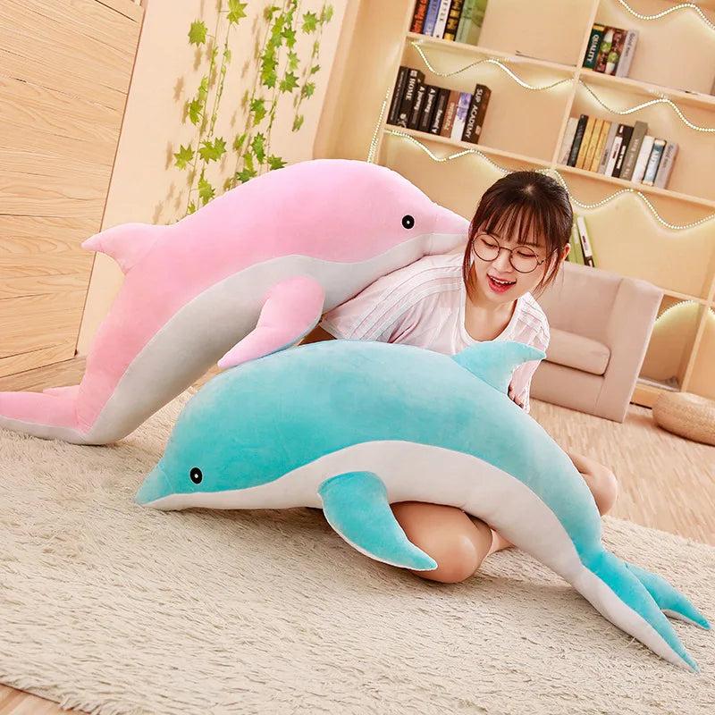 Cute Large Plush Dolphin Toy - Perfect Baby Sleeping Pillow