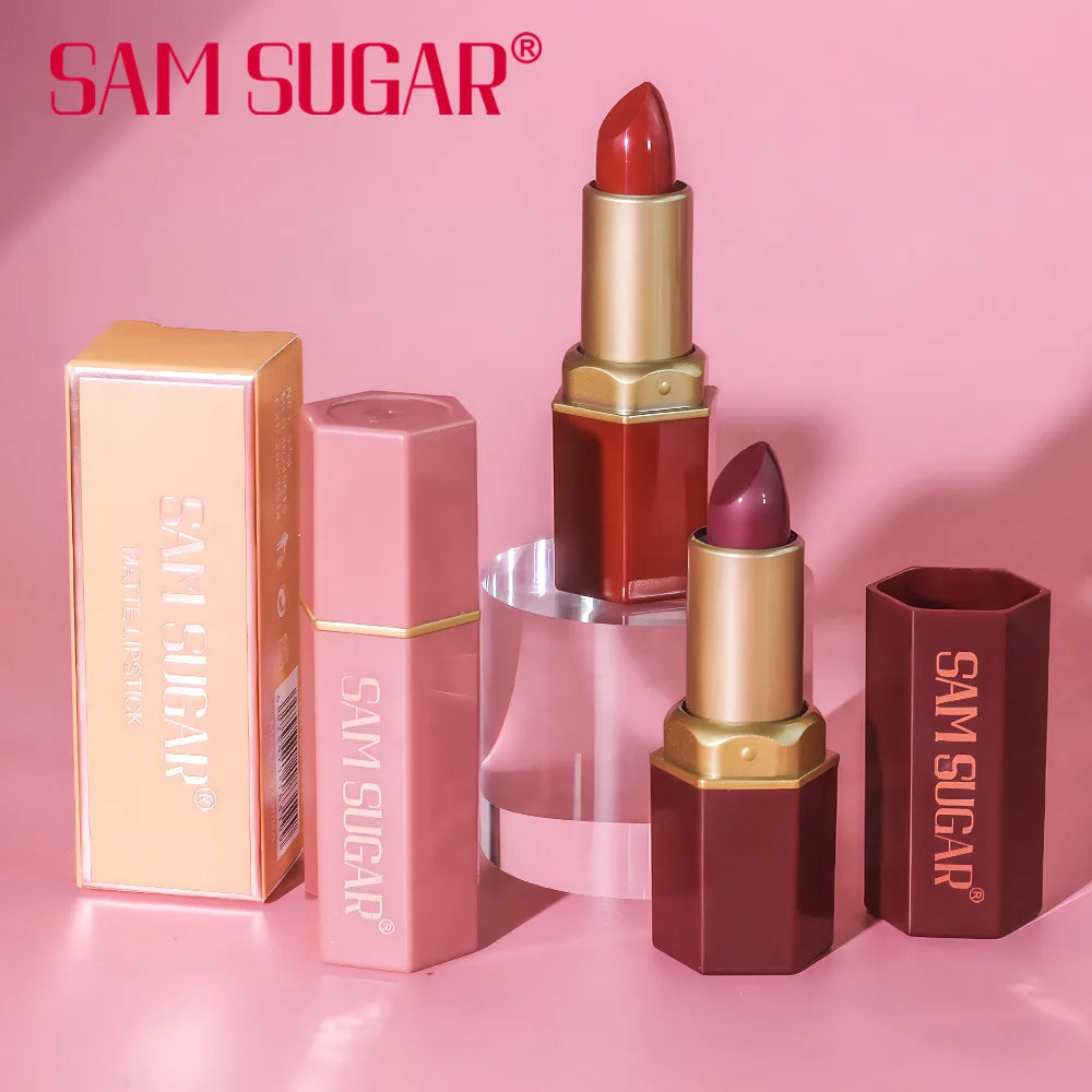 SAM SUGAR Velvet Matte Lipstick with Pearlescent Glitter