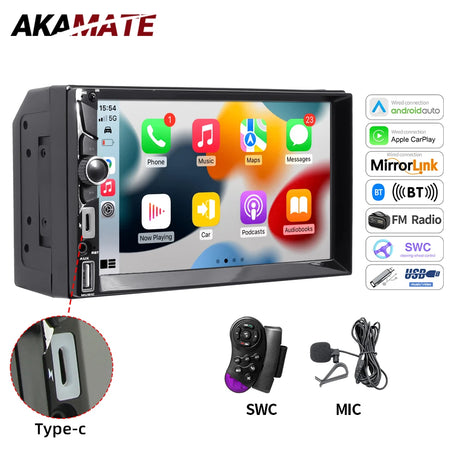 CA7080OSD 7 Inch 2DIN Car Radio - CarPlay Android Bluetooth CA7080 MICSW