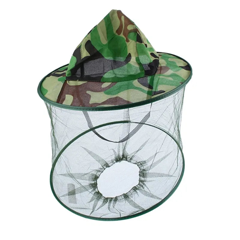 Camouflage Beekeeping Protective Hat &ndash; Mesh Face Shield Camouflage
