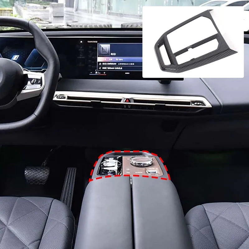 Naklejka z włókna węglowego na konsolę środkową BMW iX 2022 2024