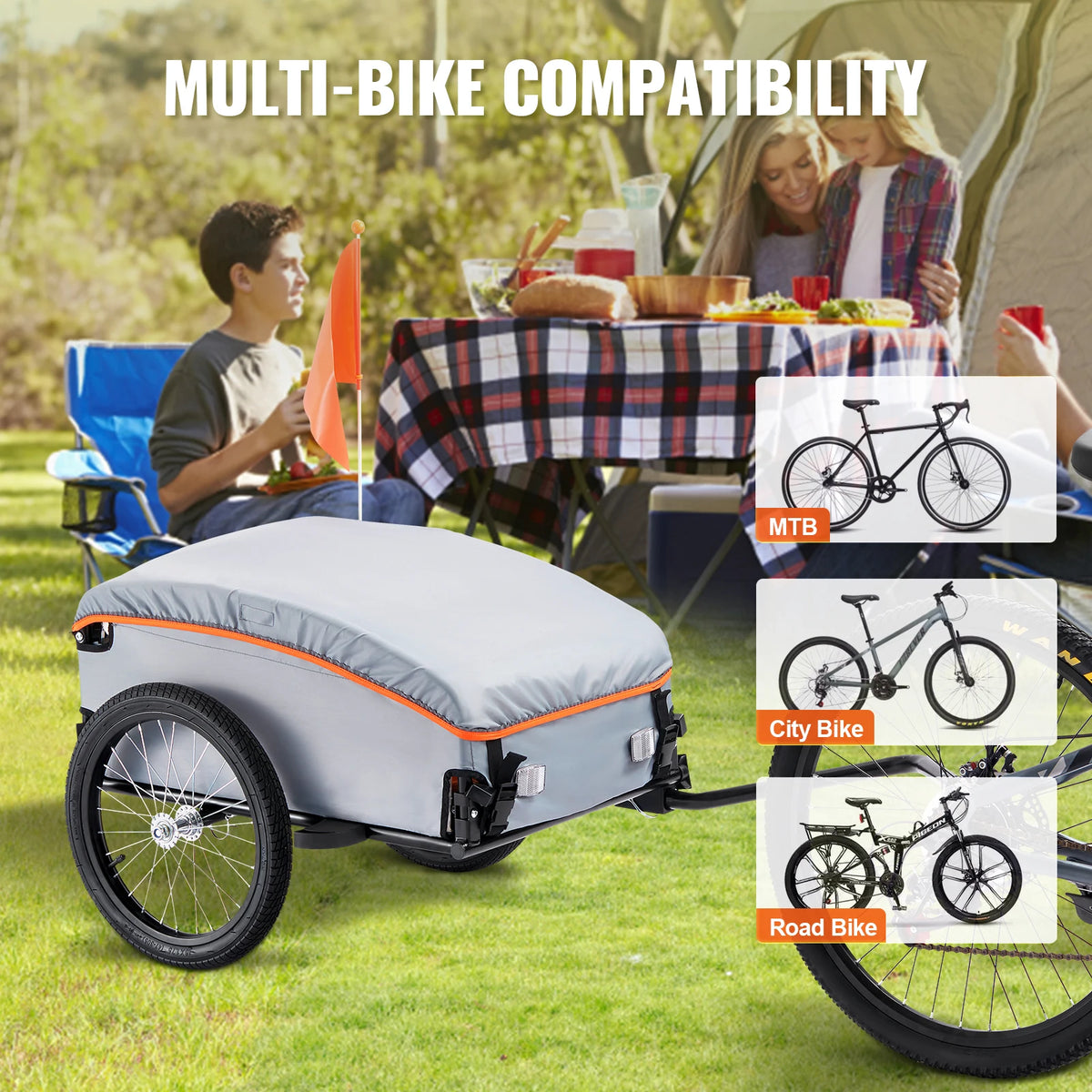 SucceBuy Bike Cargo Trailer Foldable Wagon &ndash; Waterproof