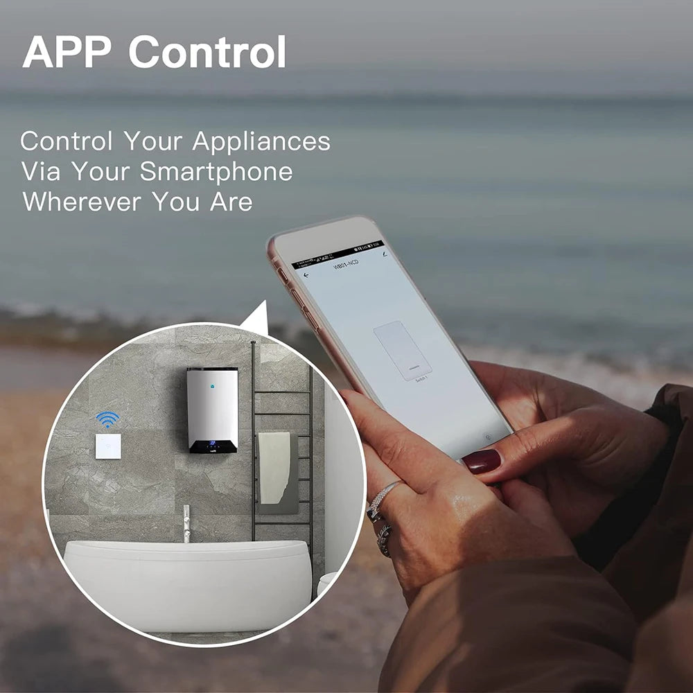 KCOOJO WiFi Smart Boiler Switch - Remote Control Water Heater with Voice Assistant Compatibility
