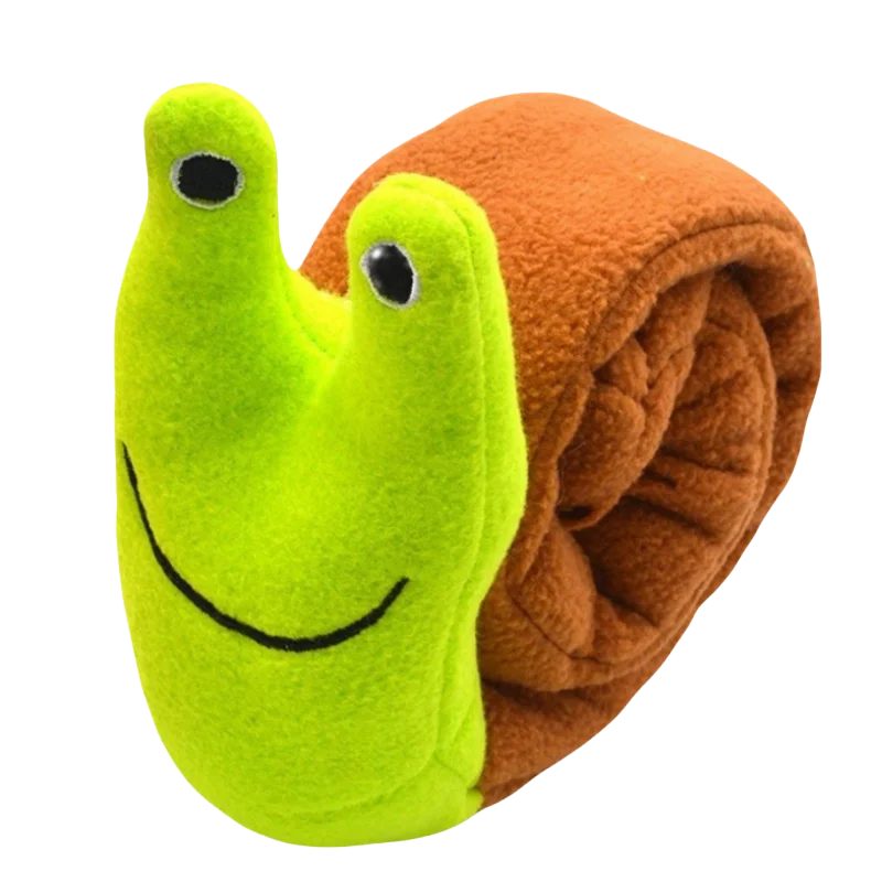 Interactive Plush Dog Puzzle Toy with Sound and Food Hiding Features - Foldable Chew Toy for Puppies and Dogs Light green snail