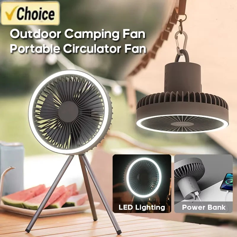 2025 10000mAh Camping Fan &ndash; Rechargeable Portable LED