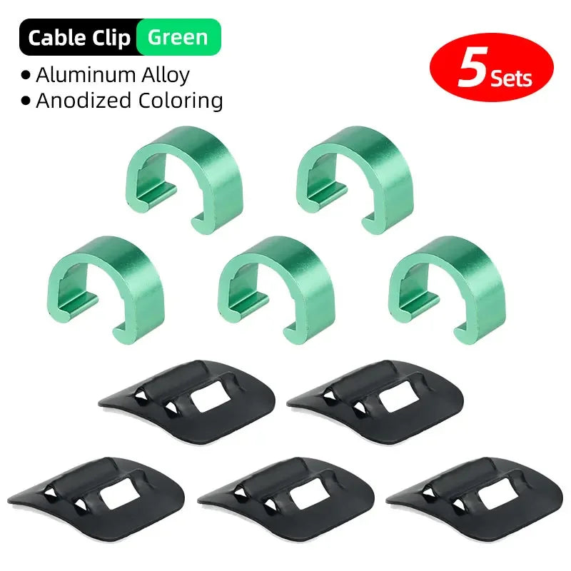 Road MTB Bicycle Cable Clamps &ndash; Durable Aluminum Alloy with Adhesive Base GN 5pcs N Base 5pcs / CHINA