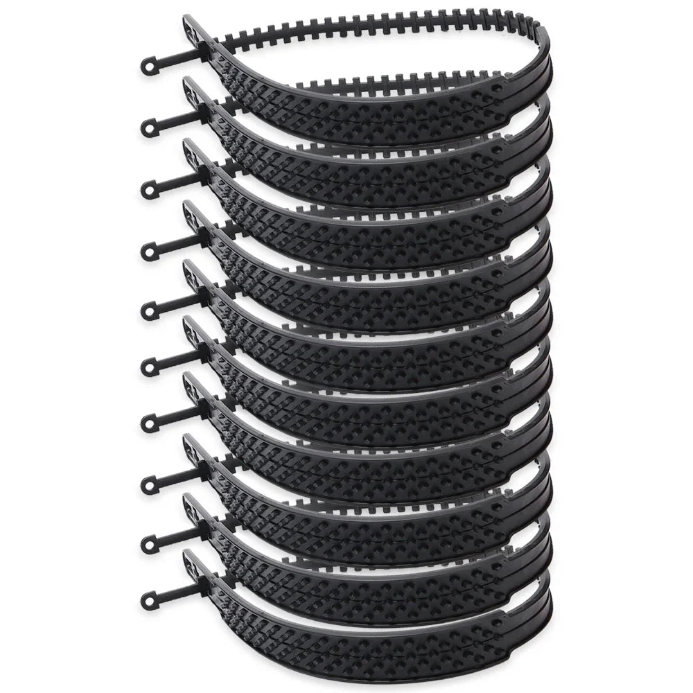 20-10pcs Snow Chain Widen Thicken Crawler Plastic&ndash;Anti Slip 10pcs Black 1