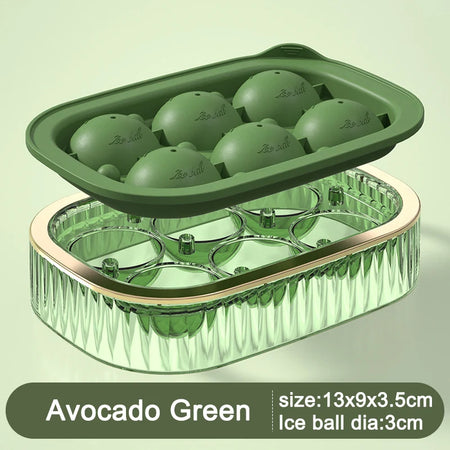 Ice Ball Mold &ndash; Eco Friendly Silicone Ice Ball Maker 6in1 GREE