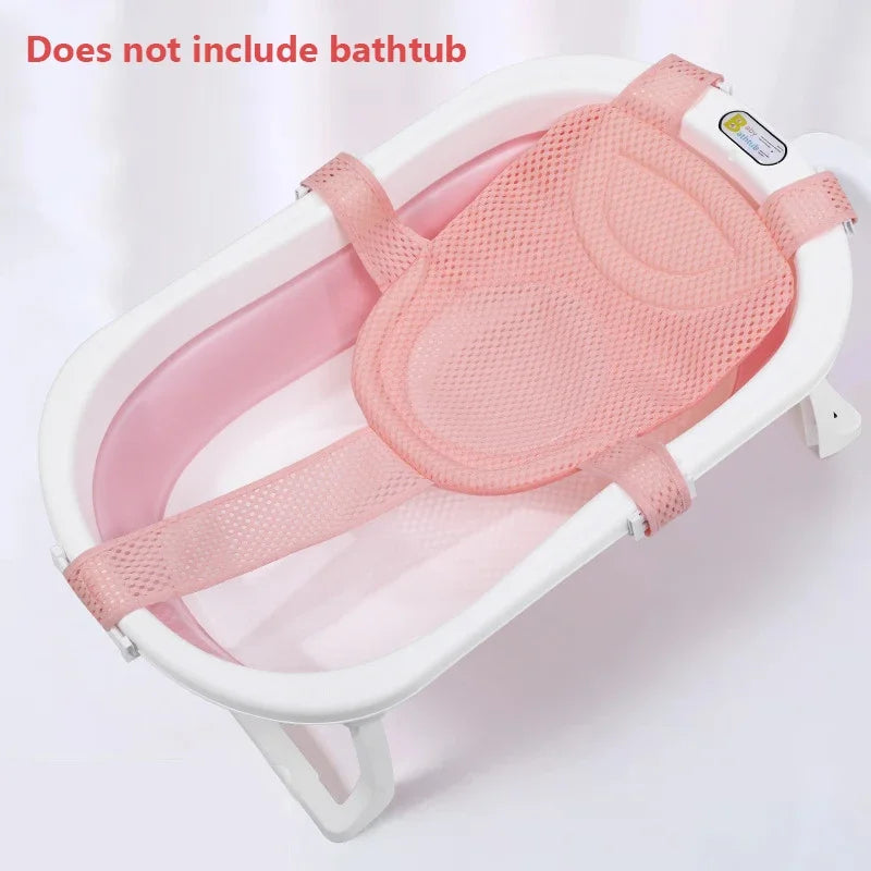 Newborn Adjustable Bathtub Pillow &ndash; Cross-Shaped Anti-Slip Design Pink