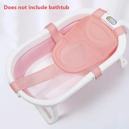 Newborn Adjustable Bathtub Pillow &ndash; Cross-Shaped Anti-Slip Design Pink