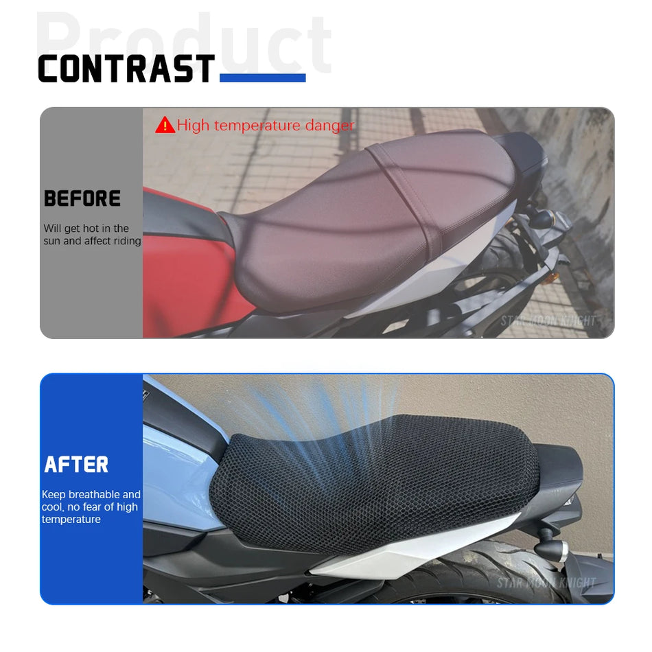 Honda CB190TR 3D Fileli Koltuk Kılıfı, Nefes Alabilir Kaymaz Kumaş, Motosiklet İçin Yastıklı Uyum