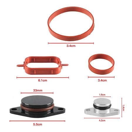 6PCS 22mm/33mm Swirl Flap Blanking Plates with Intake Manifold Gasket Seal For BMW M47 M57 E39 E87 E46 E90 E39 E60 X3 6 Cylinder by InterCyprus Trading Ltd