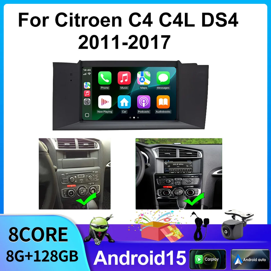 7-calowy zestaw multimedialny Android Auto Carplay do Citroena C4 C4L DS4 2011-2017
