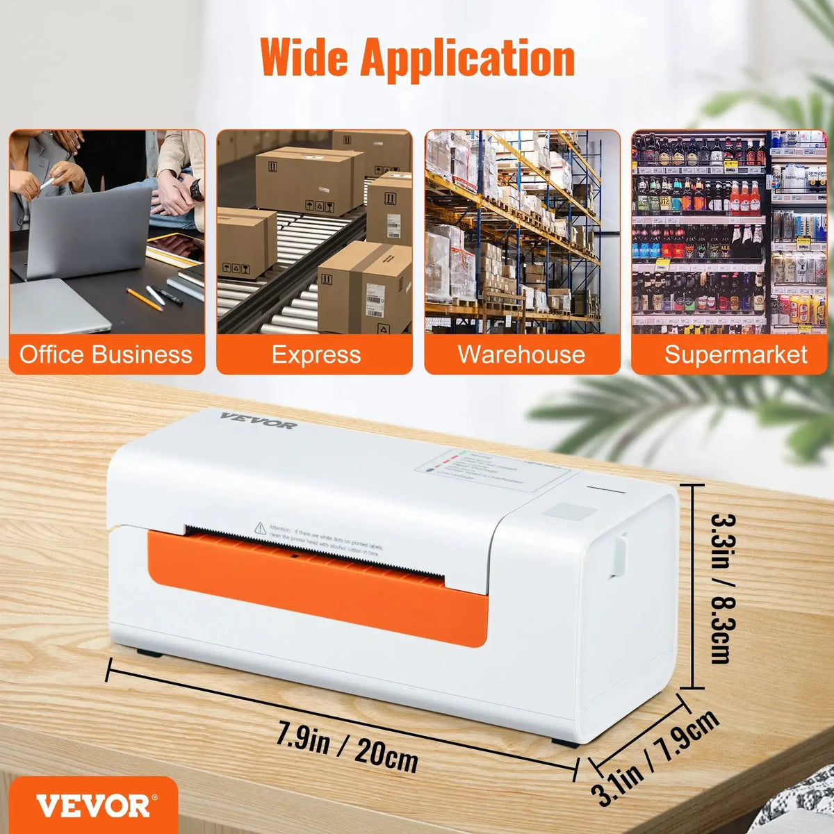 203DPI Desktop Thermal Label Printer USB Windows 203dpi / france