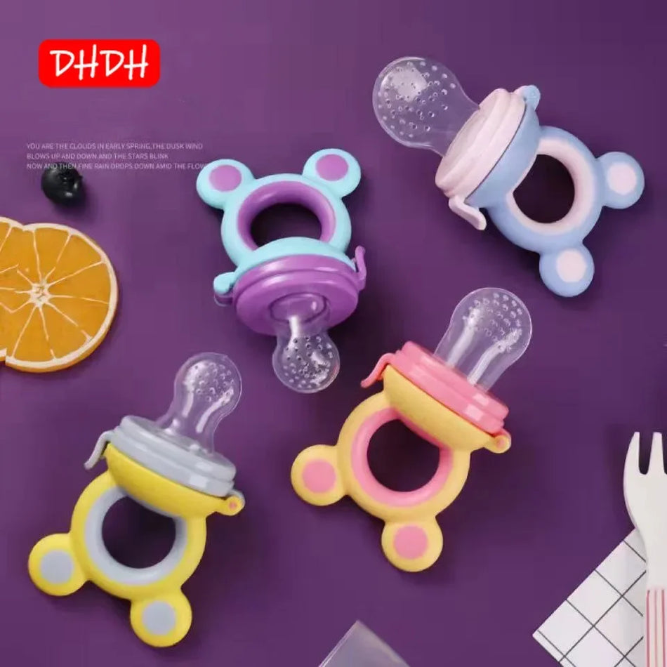 Silicone Baby Teether Nipple Food Feeder with Pacifier Clip