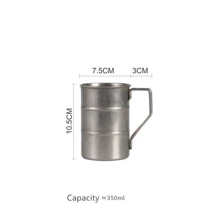 Outdoor 304 Stainless Steel Marco Mug - Retro Camping Tough Silver / 301-400ml