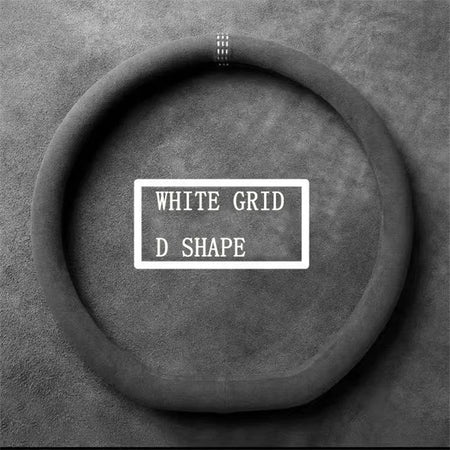 LDS641 Suede Steering Wheel Cover &ndash; Ultra Thin Non Slip Type D-White