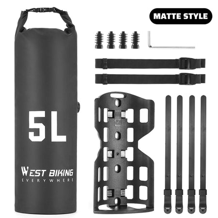 Bike Fork Bag Rainproof 5L &ndash; Sturdy Base and Easy Install Frosted