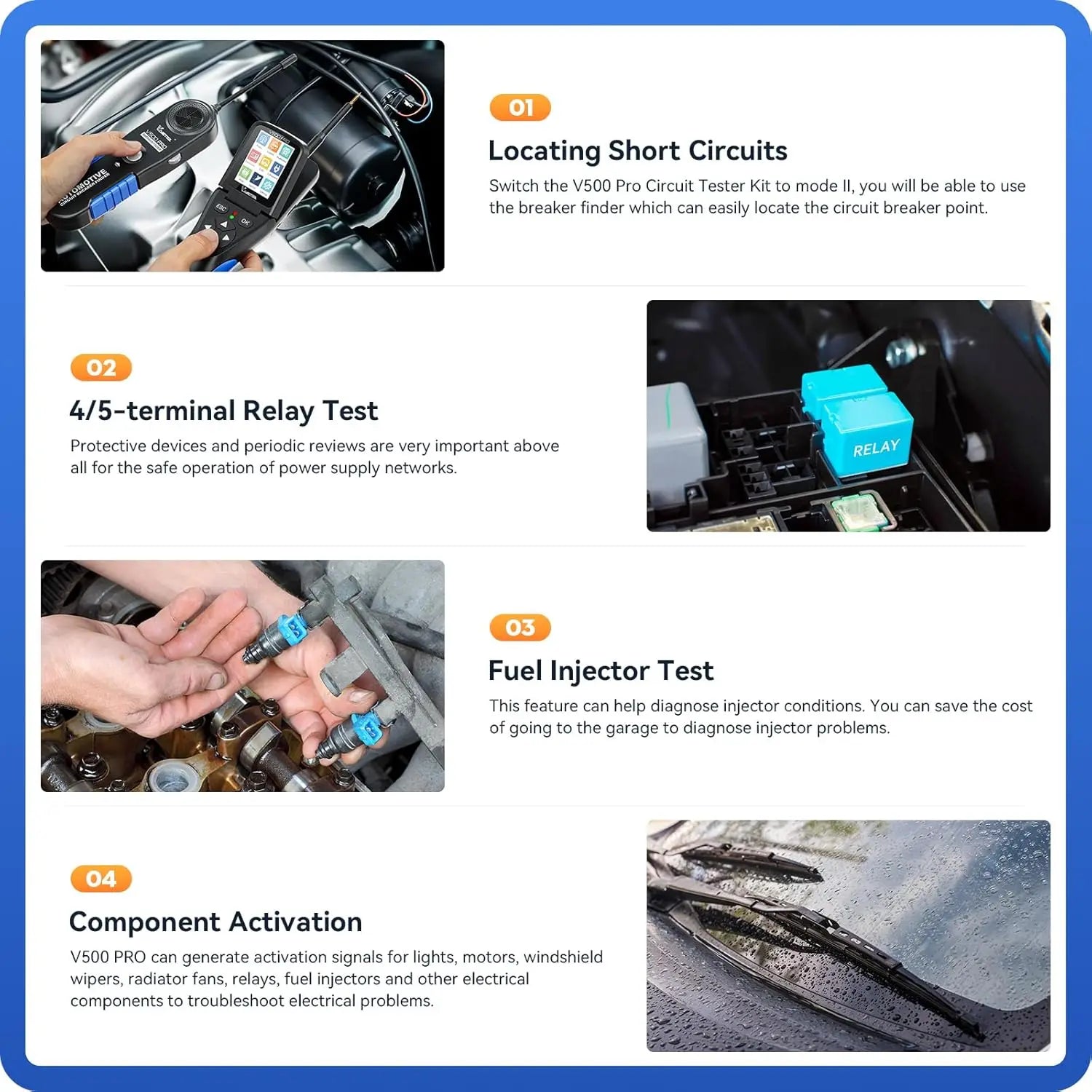 VDIAGTOOL V500Pro &ndash; 9/30V Open Short Circuit Tester