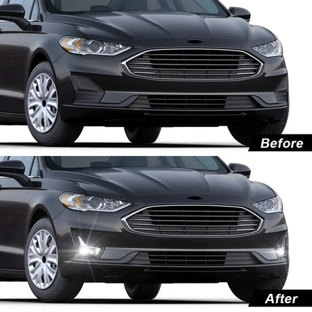 Led Fog Lamps For Ford Mondeo Fusion 2019 2020 Daytime Running Light DRL Car Front Driving Daylight Covers Frame Wire Switch 12V by InterCyprus Trading Ltd