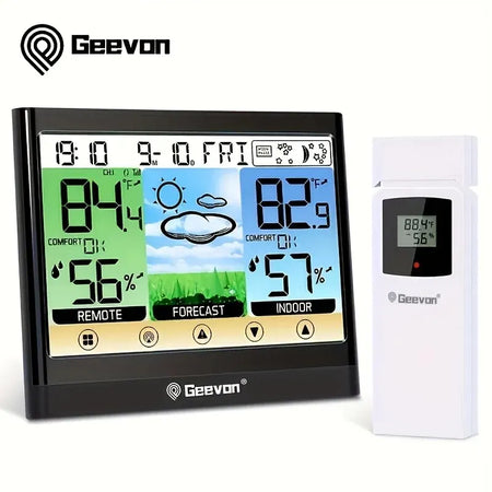Geevon Weather Station 8667 &ndash; Indoor Outdoor Thermometer Black