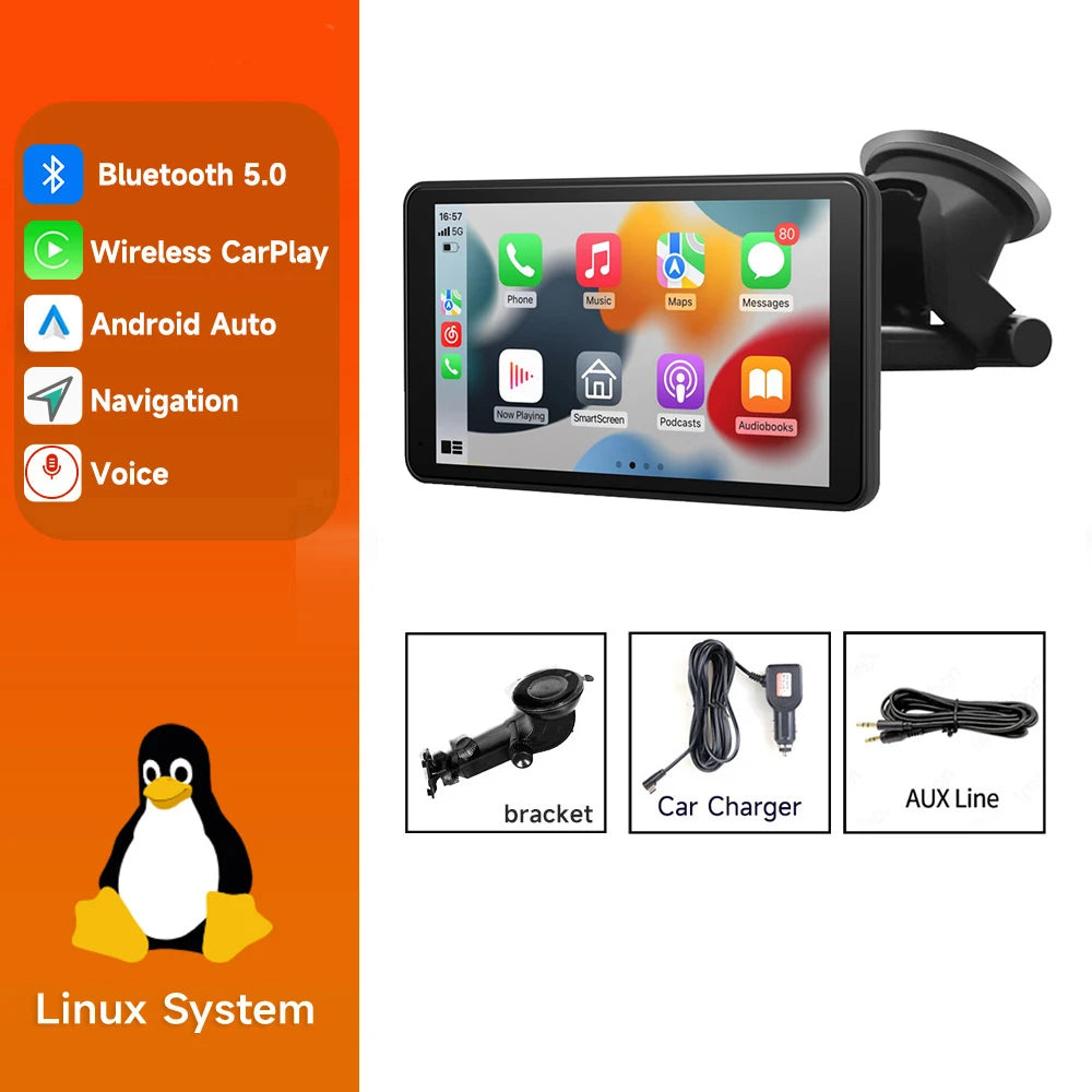 7-Inch Universal Car Radio Multimedia Player with GPS, Wireless CarPlay &amp; Android Auto H102V-B / CHINA