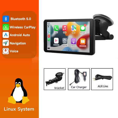 7-Inch Universal Car Radio Multimedia Player with GPS, Wireless CarPlay &amp; Android Auto H102V-B / CHINA