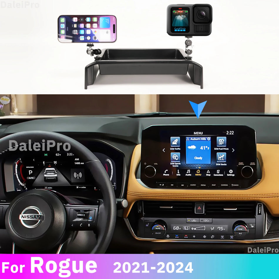 Auton säilytyslaatikko kaksoispuhelintelineillä Nissan Rogue T33