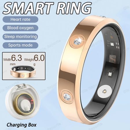 Xiaomi Smart Ring: Heart Rate &amp; Stress Monitor, IP68 Waterproof Rose Gold with Box / 6