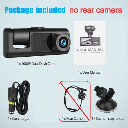 2/3 Channel Dash Cam with 1080P Cameras X01-2 camera / 64G